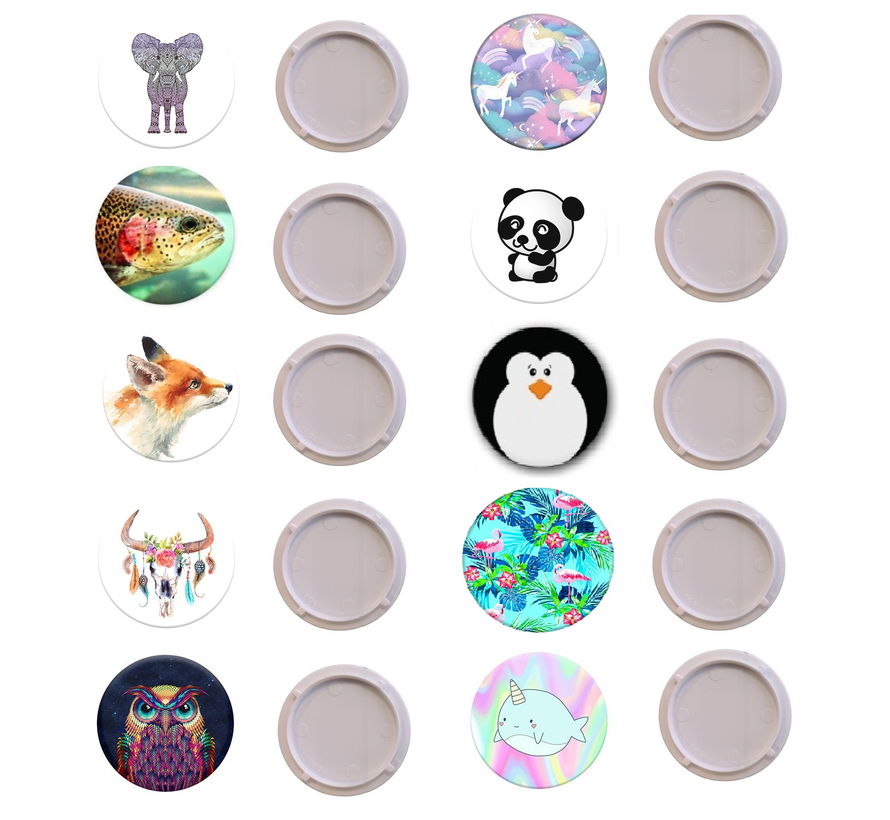 Popsocket disk set Animals 10 stuks