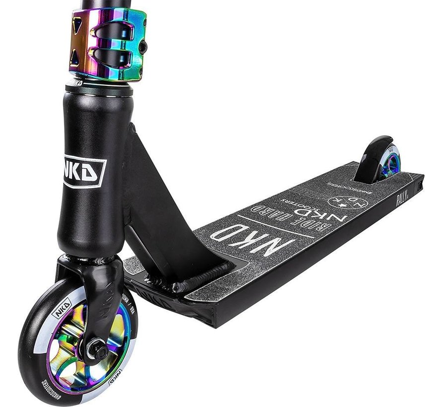 Monopattino acrobatico NKD Rally V4 Nero-Arcobaleno 83 cm