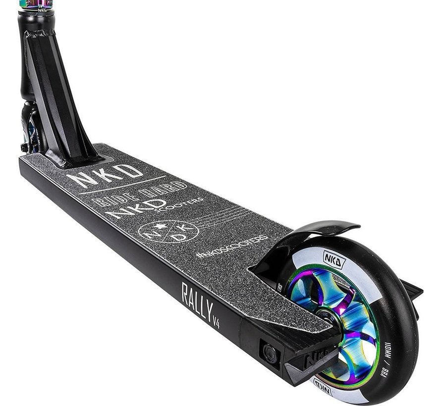 Monopattino acrobatico NKD Rally V4 Nero-Arcobaleno 83 cm