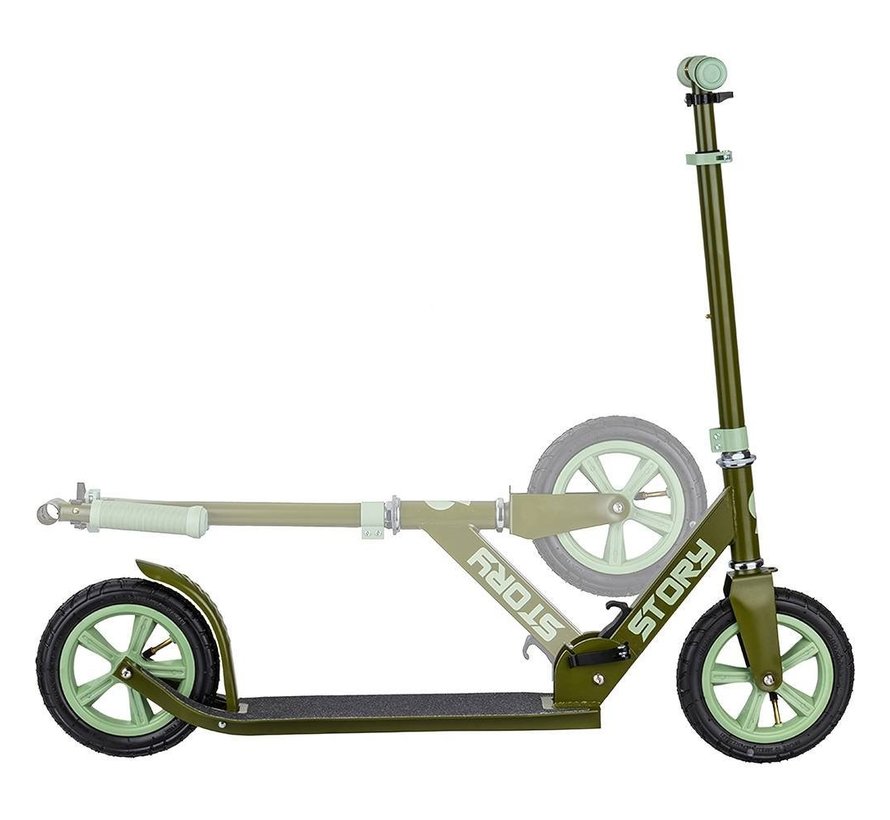 Story Civic Comfort scooter Army Green with pneumatic tires