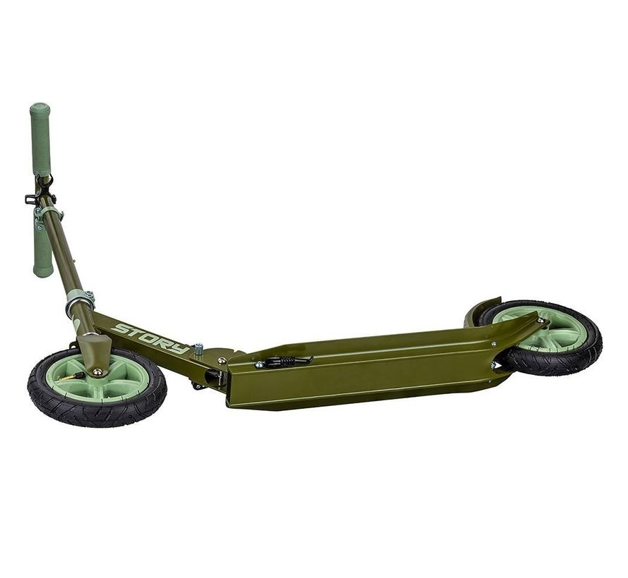 Story Civic Comfort scooter Army Green with pneumatic tires