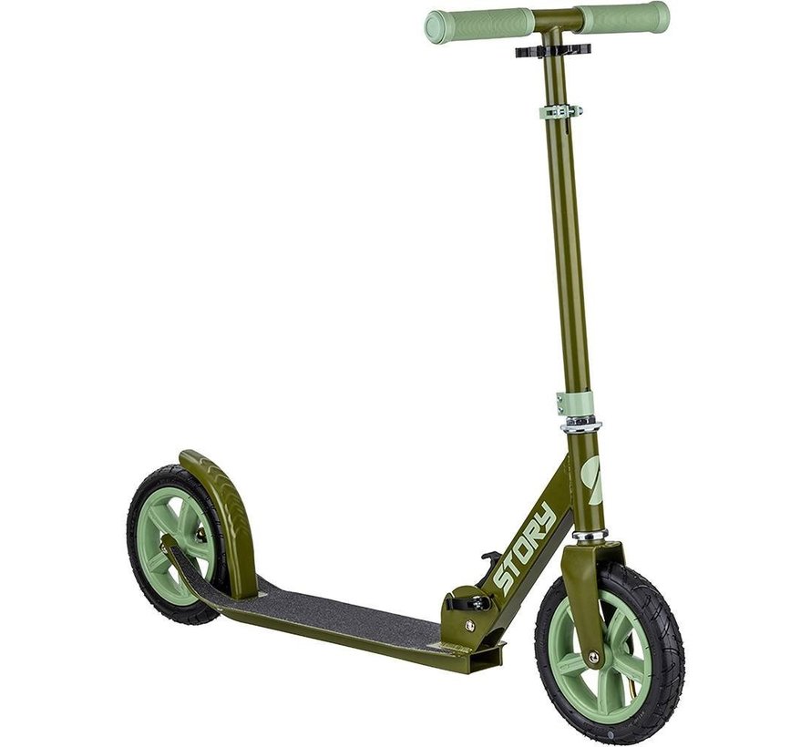 Story Civic Comfort scooter Army Green with pneumatic tires