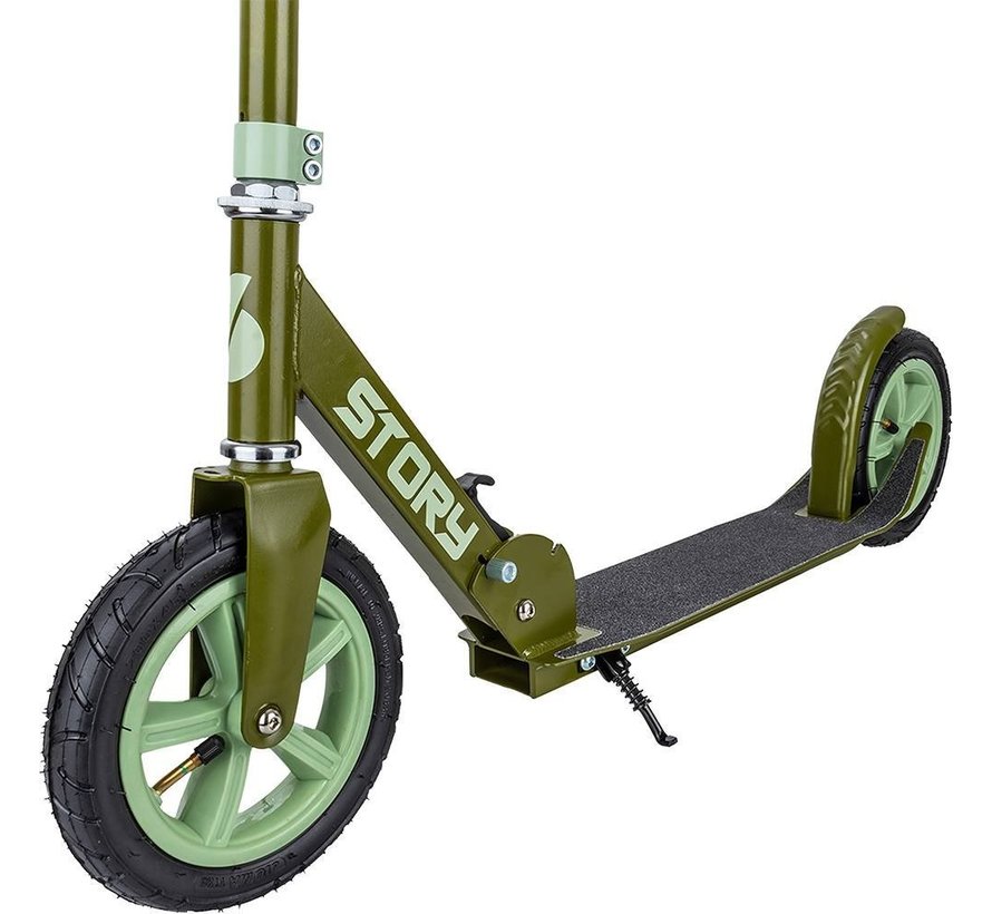 Story Civic Comfort scooter Army Green with pneumatic tires