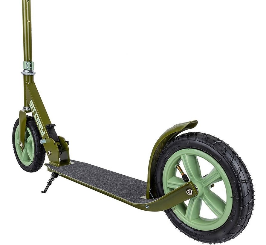 Story Civic Comfort scooter Army Green with pneumatic tires