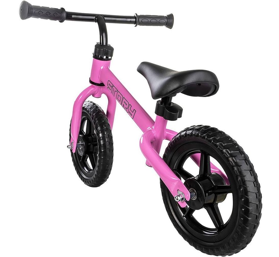 Bicicleta sin pedales Story Run Racer de altura regulable Rosa