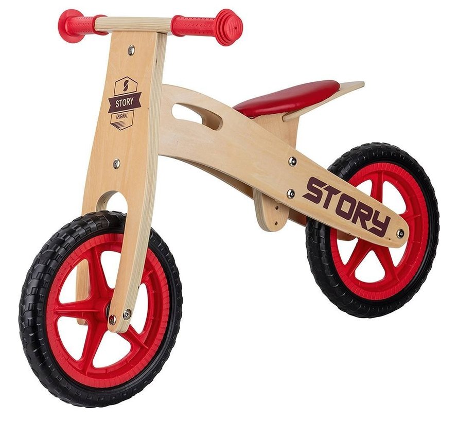 Story Woody Wooden Balance Bike, height-adjustable balance bike