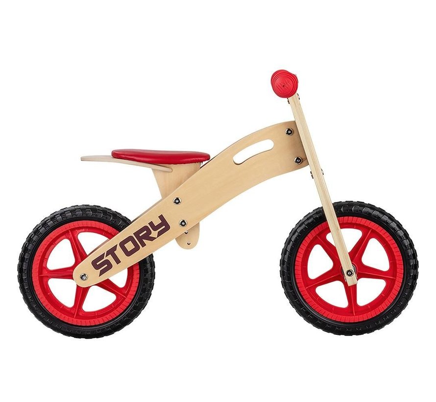 Story Woody Wooden Balance Bike, height-adjustable balance bike