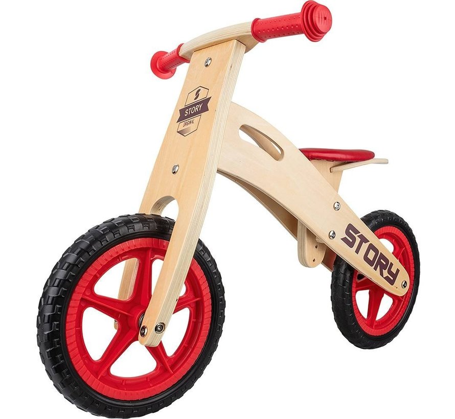 Story Woody Wooden Balance Bike, height-adjustable balance bike