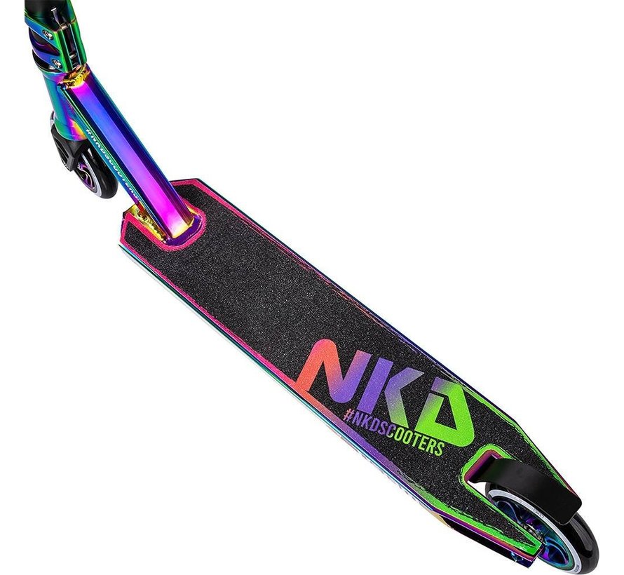 NKD Team stunt scooter in the color Rainbow