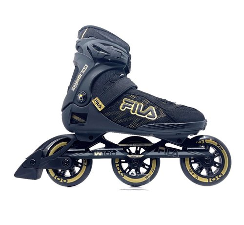 Fila Fila Crossfit 100 tri-skates zwart goud met soft boots en 100mm wielen