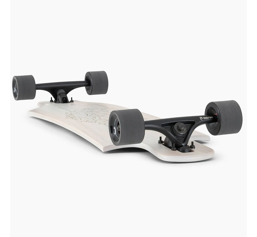 Landyachtz Drop Through Hammer Longboard 37 Pincone blanc avec camions Bear