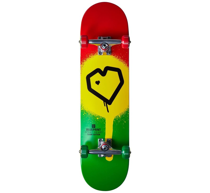 Blueprint Spray Coeur Skateboard Rasta 8.0