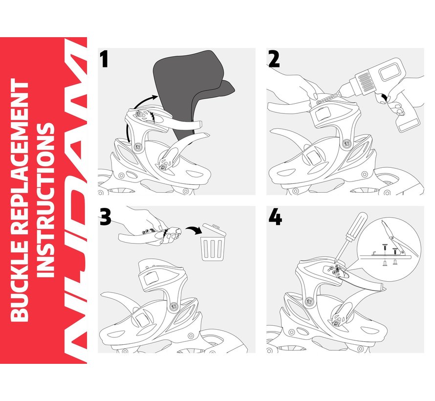 Nijdam Inline-Skate-Schnellspanner-Set A* Schwarz