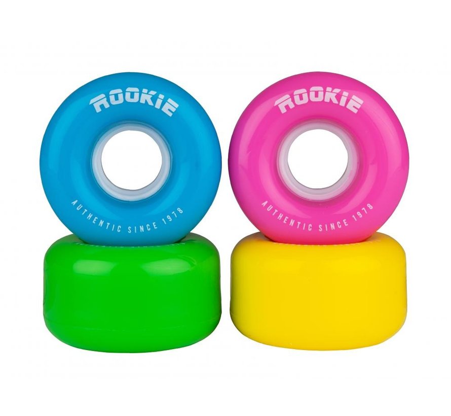Lot de 4 roues de patins à  roulettes souples Rookie 58mm dureté 80A