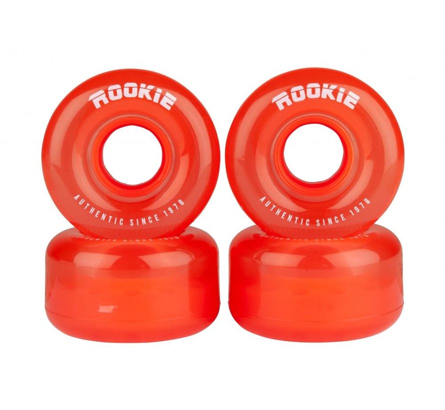 Lot de 4 roues de patins à  roulettes souples Rookie 58mm dureté 80A