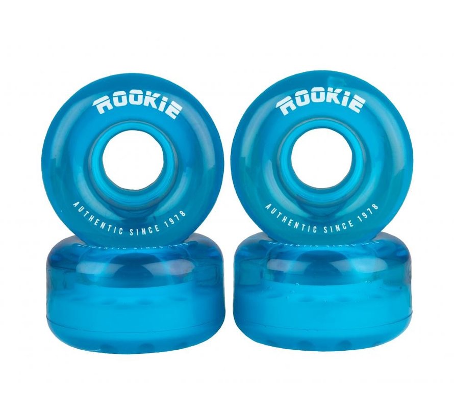 Lot de 4 roues de patins à  roulettes souples Rookie 58mm dureté 80A