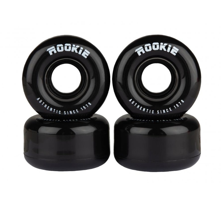 Lot de 4 roues de patins à  roulettes souples Rookie 58mm dureté 80A
