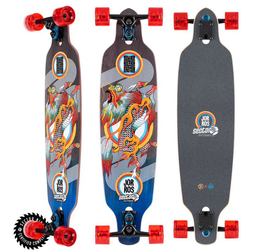 Longboard Sector 9 Kirin Fractal drop through 36"