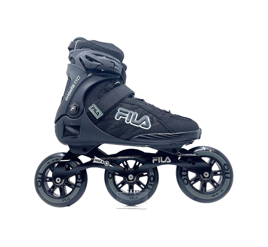 Fila Crossfit 110 tri-skates black with soft boots and 110mm wheels