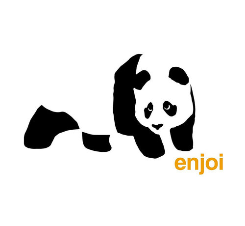 Enjoi Naklejka z logo Enjoi Panda w kolorze białym