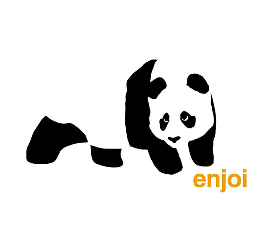 Naklejka z logo Enjoi Panda w kolorze białym