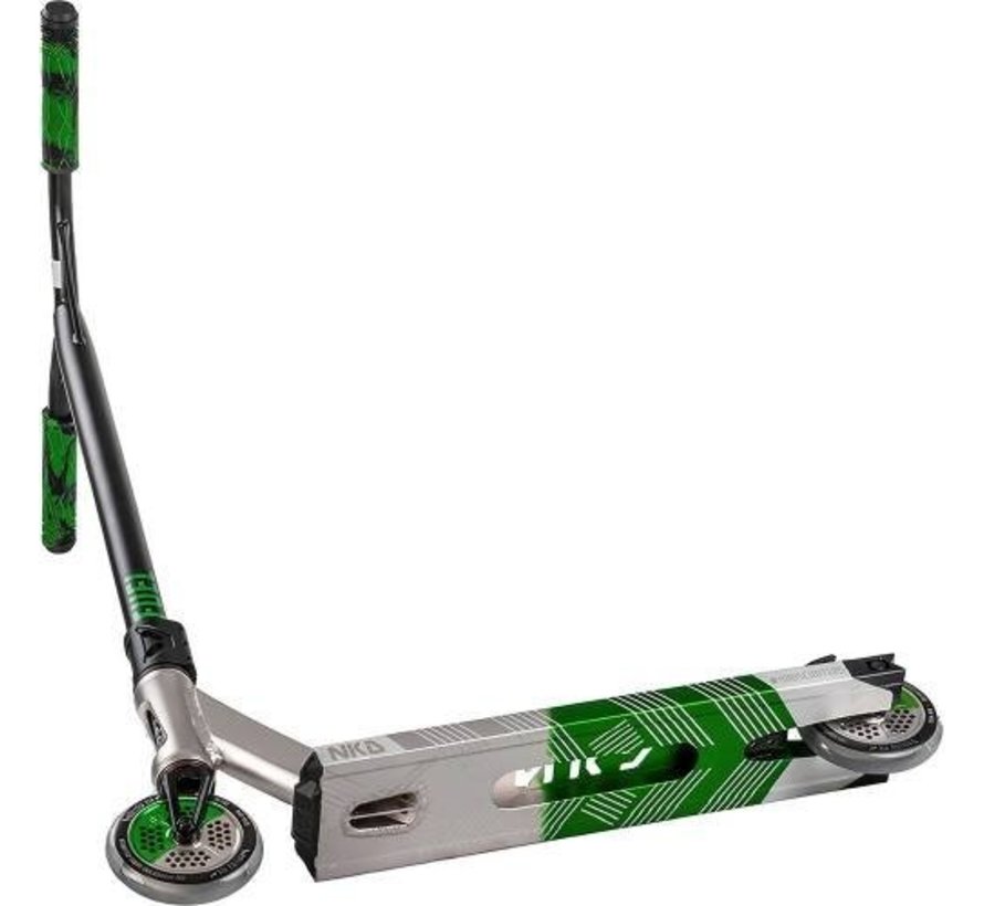 NKD Fuel Stunt Scooter Raw Green Mix mit kurzem Deck