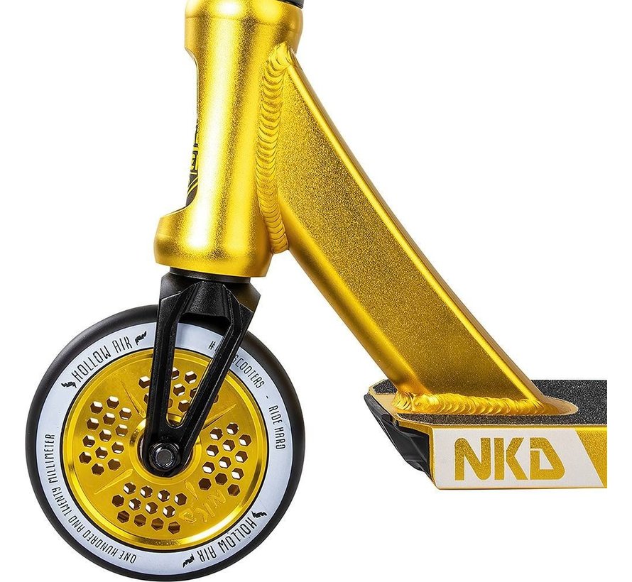 Trottinette acrobatique NKD Fuel Gold avec plateau court