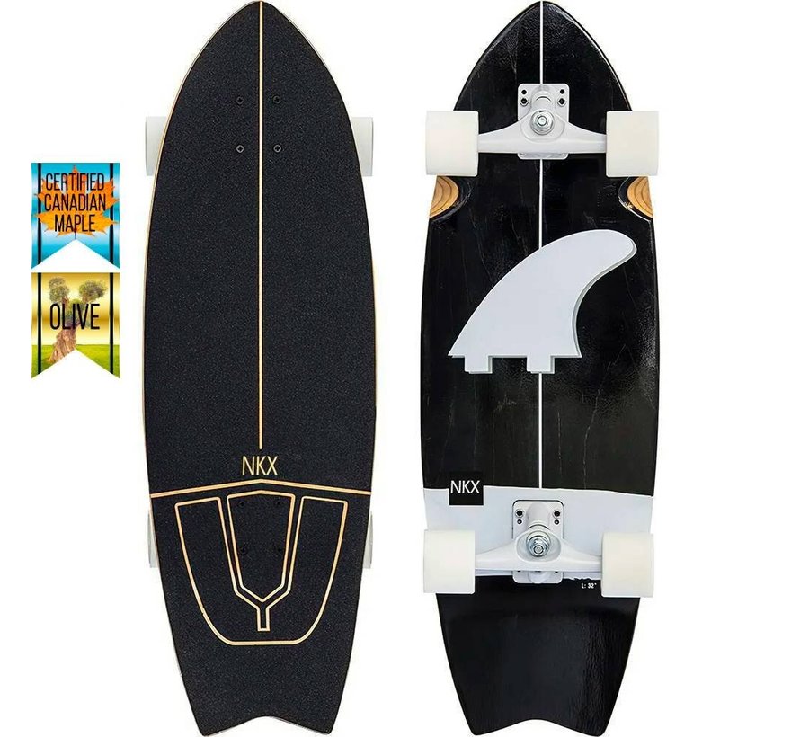 NKX Tahiti 32" Surfskate Black Fin