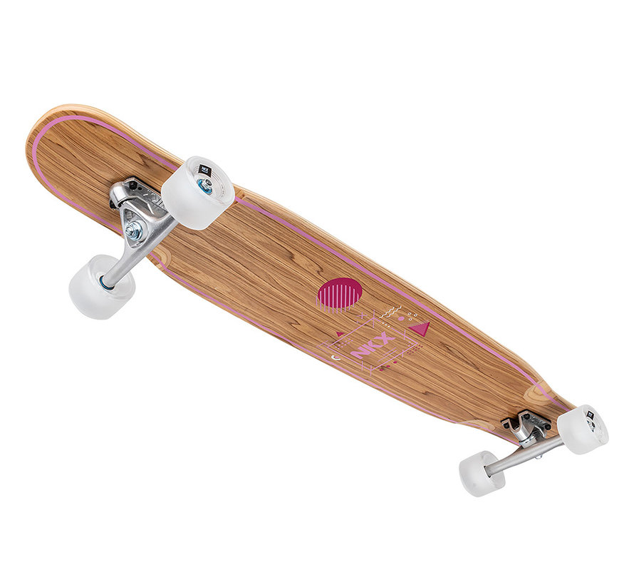 NKX Geometric Dancer Longboard 44 Olive Pink