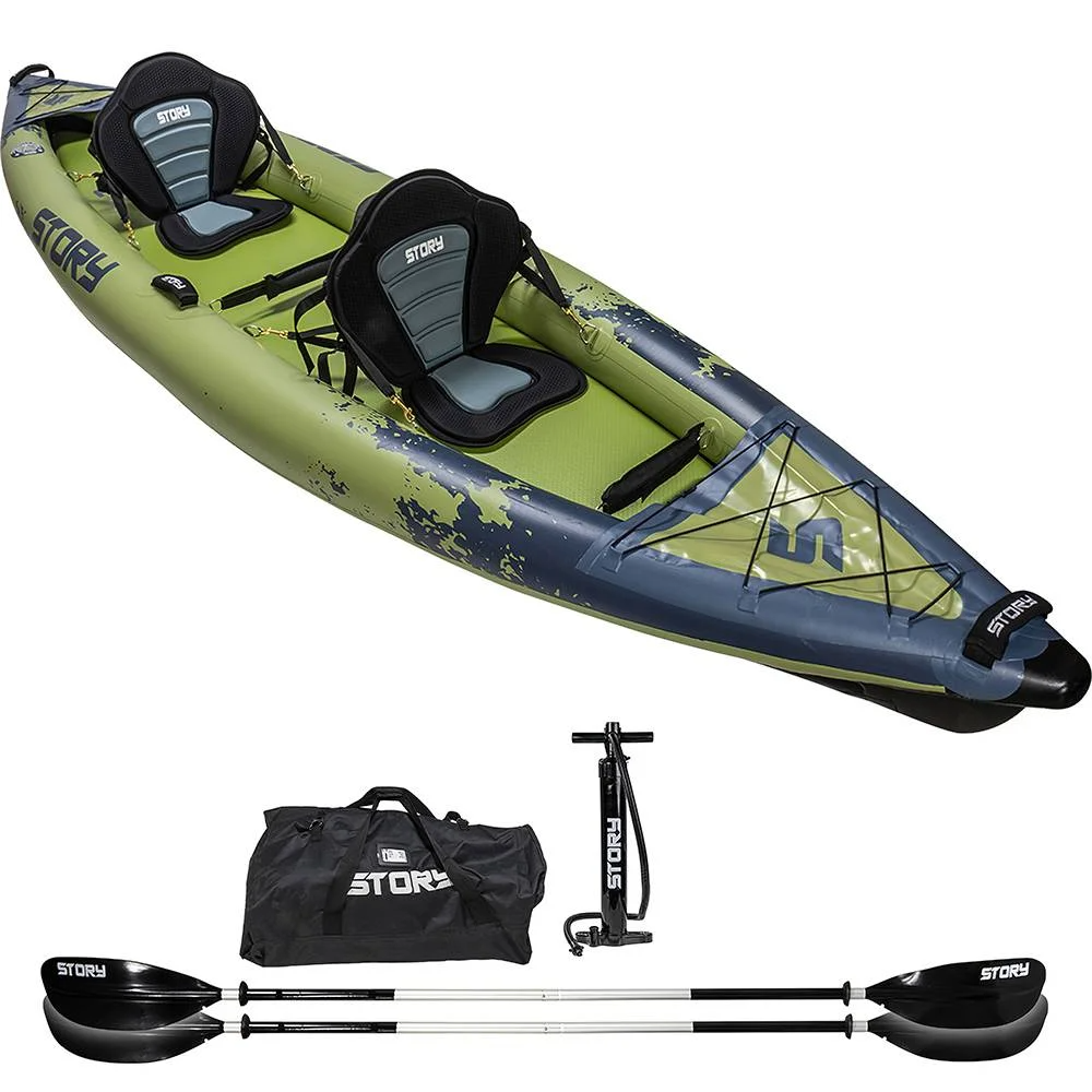 Story Ranger Opblaasbare Kayak 2 Persoons - Army - Streetsurfshop