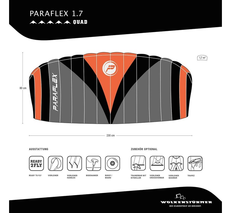 Colchón cometa Paraflex 1.7 Quad negro Naranja