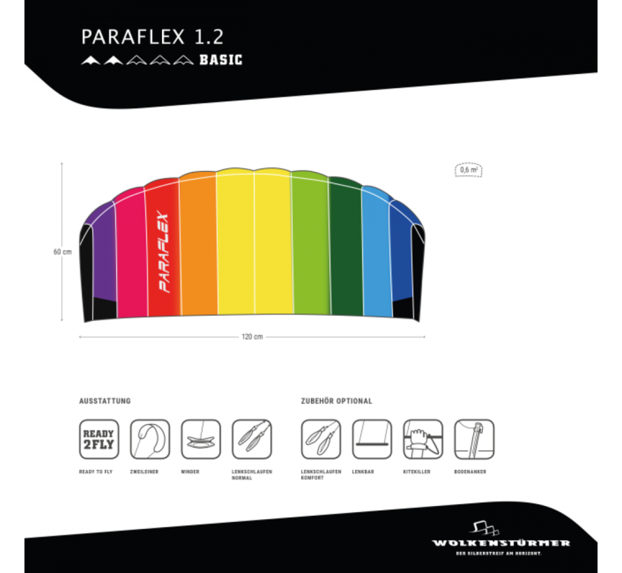 Matrasvlieger Paraflex Basic 1.2 Rainbow
