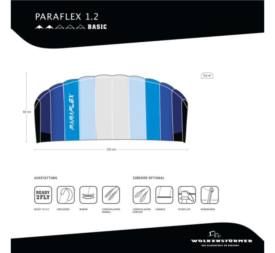 Matelas Kite Paraflex Basic 1.2 Bleu