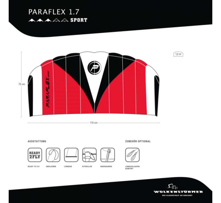 Matelas Kite Paraflex Sport 1.7 Rouge