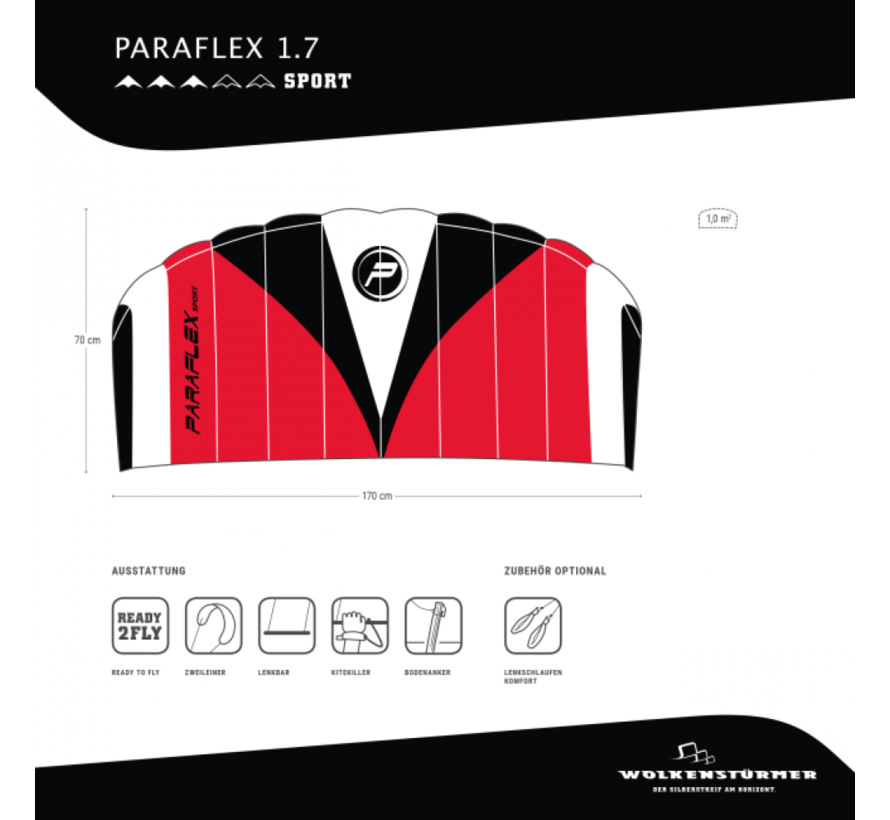 Matratze Kite Paraflex Sport 1.7 Rot