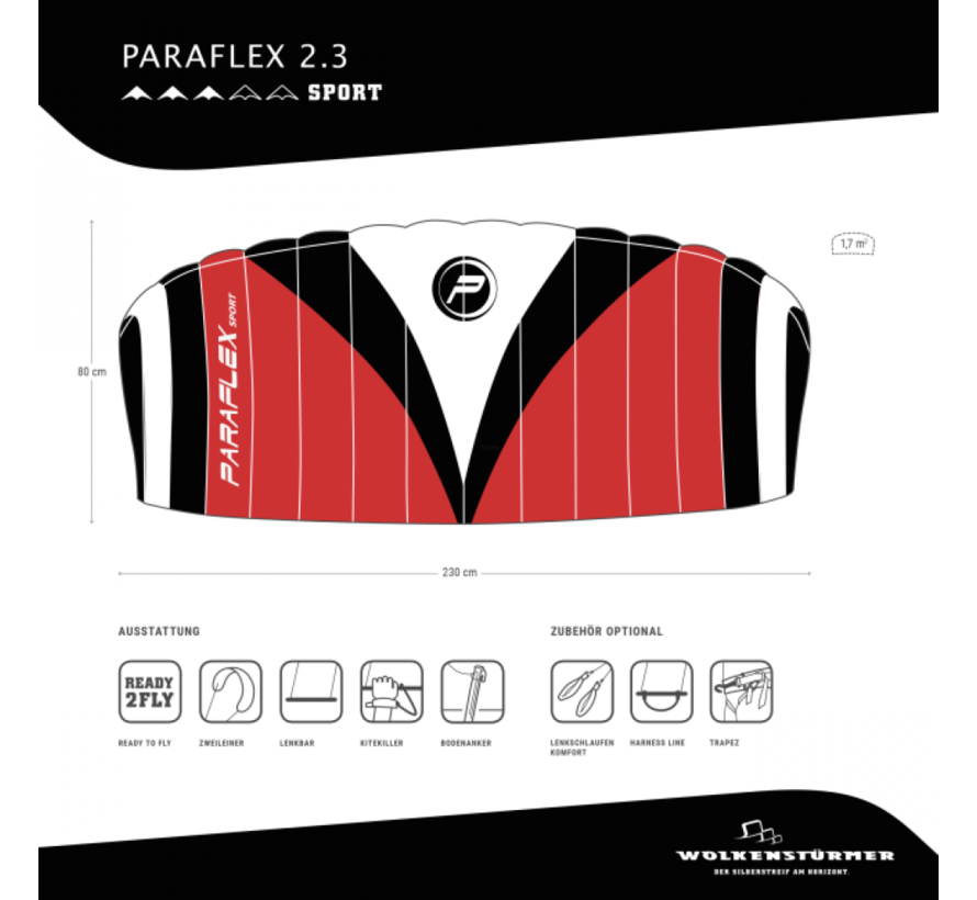 Matratze Kite Paraflex Sport 2.3 Rot