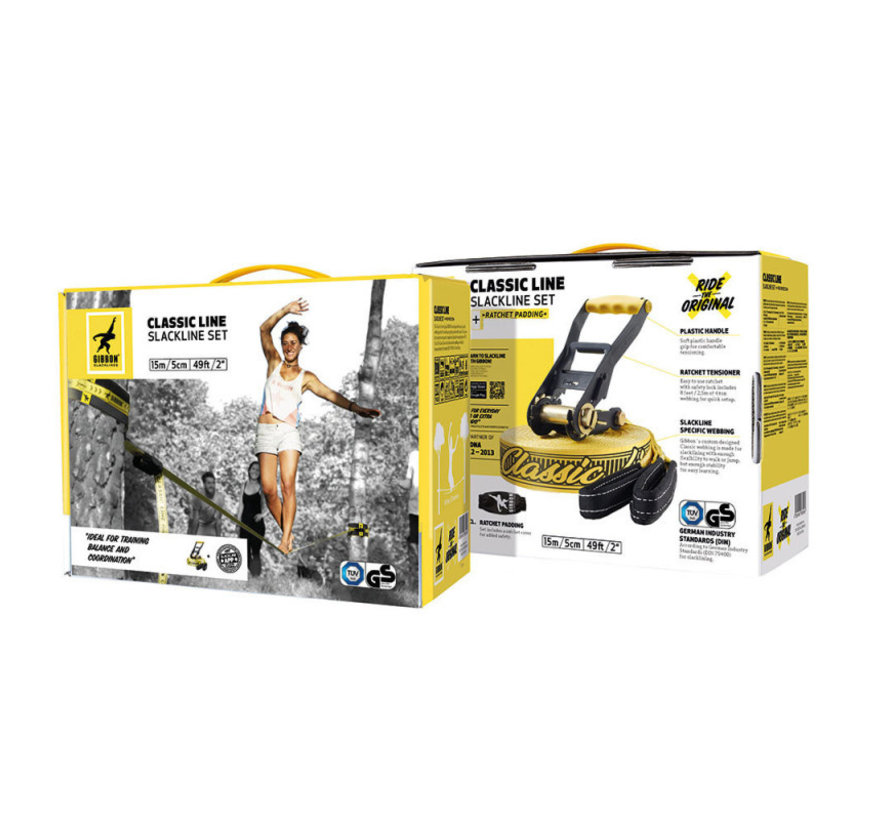 Set Gibbon Slackline Classic da 25m a 150kg di altissima qualità