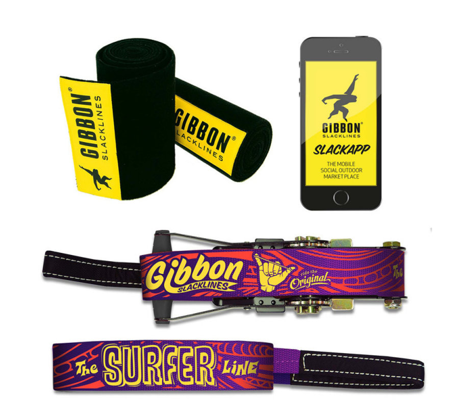 Gibbon Slackline Juego de línea de surf 25m