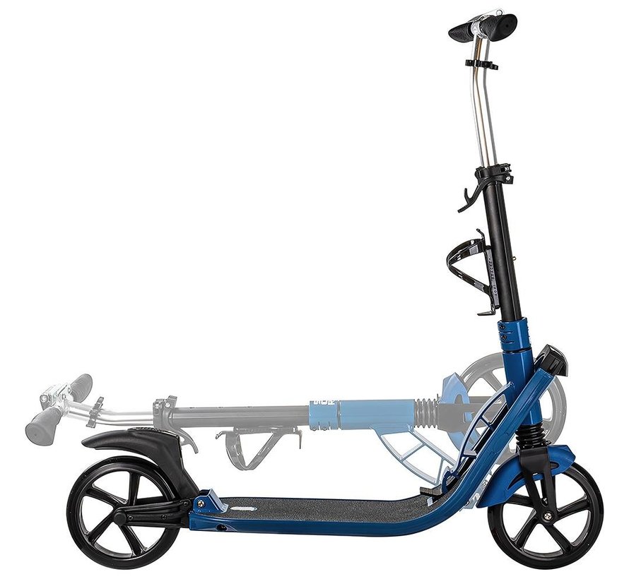 Scooter Story Town Transport Petrol Blue con sospensioni per ciclisti fino a circa 185 cm