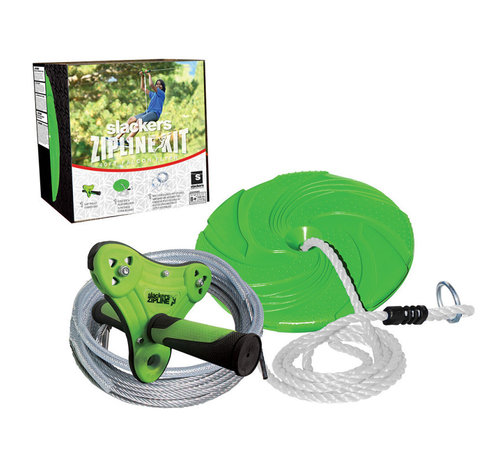 Slackers  Slackers Zipline (tirolina) Set Falcon 12m con cable de acero inoxidable