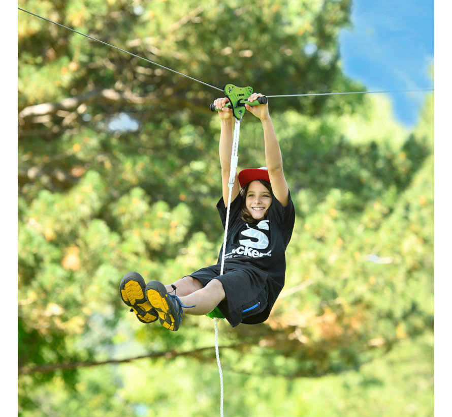 Slackers Zipline (tyrolka) Zestaw Falcon 12m z linką ze stali nierdzewnej