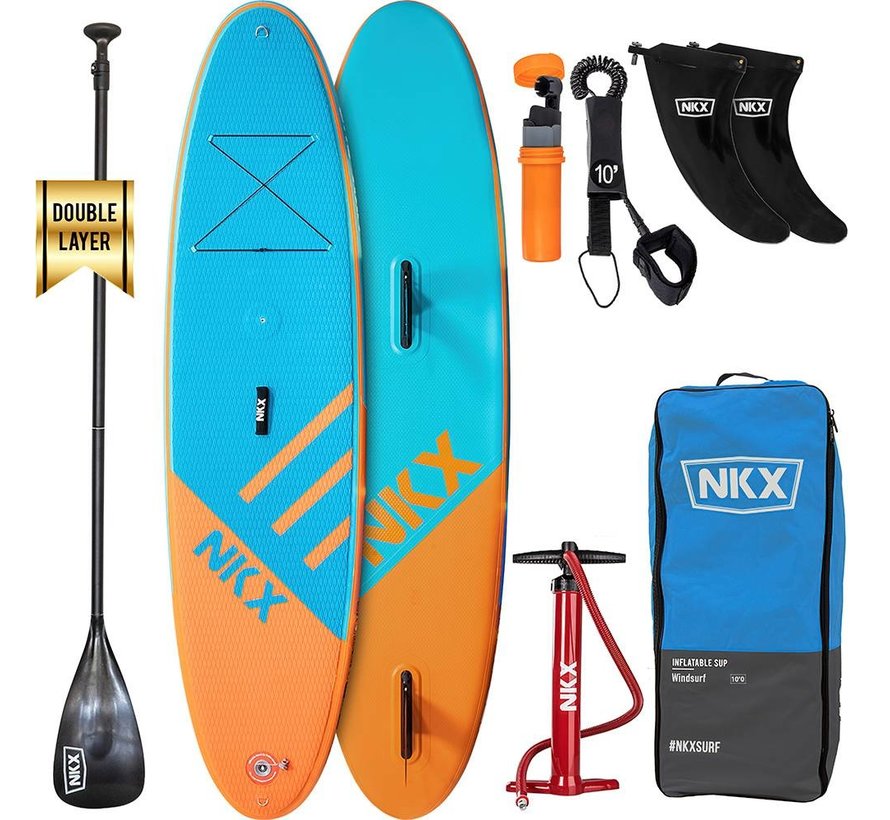NKX Windsurf 9 piedi. SUP Gonfiabile 6" Blu - Arancione