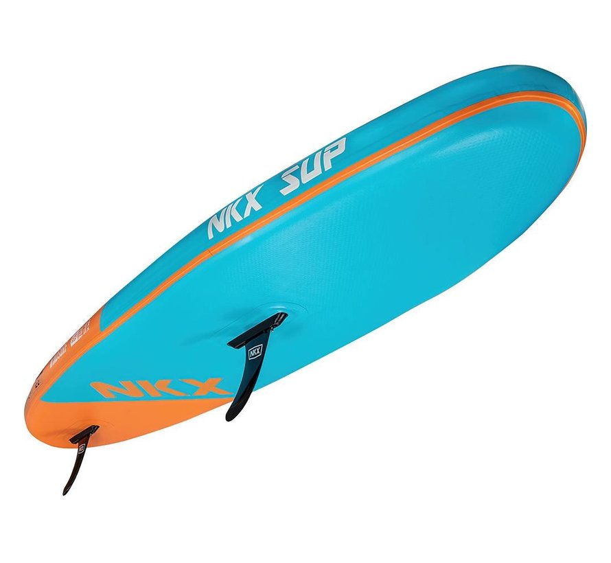 NKX Windsurfing 9 stóp. 6-calowy nadmuchiwany SUP niebiesko-pomarańczowy