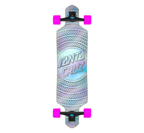 Santa Cruz Prismatic dot drop-through longboard 36 pouces gris avec rose