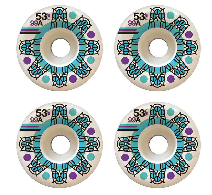 skateboard wielen roulette 53mm set van 4