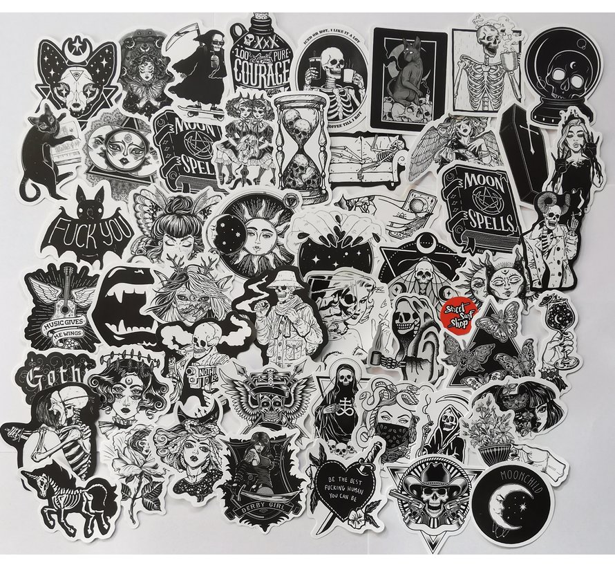 Sticker set Black & White Halloween