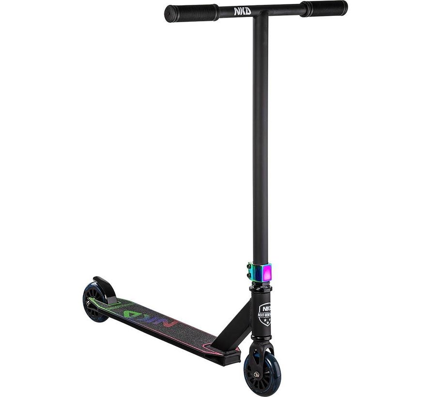 Trottinette freestyle NKD Next Generation Black/Rainbow avec barre en T