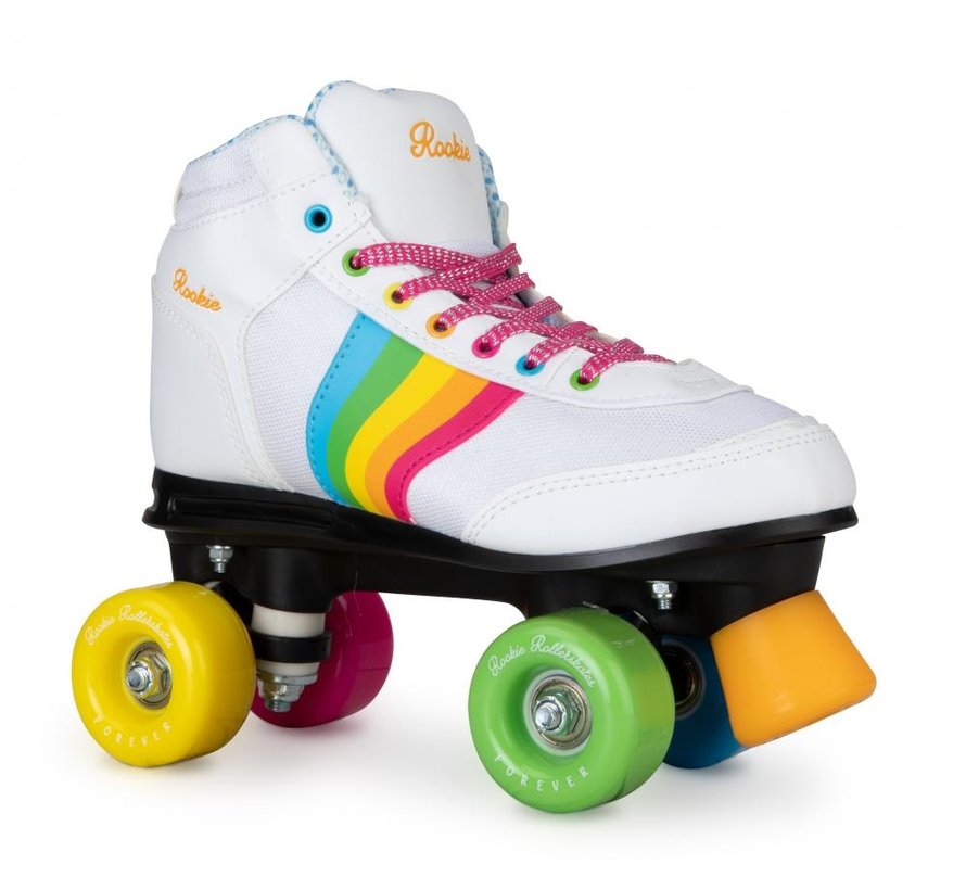 Rookie Roller Skates Forever Rainbow White