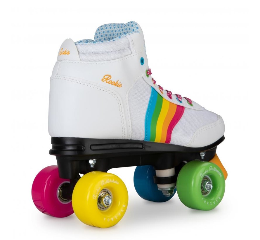 Rookie Roller Skates Forever Rainbow White