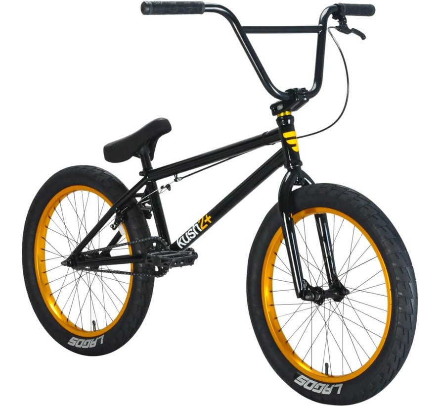 Bicicletta BMX freestyle Mafia Kush 2+ 20" (20,4"|Nero/Oro)